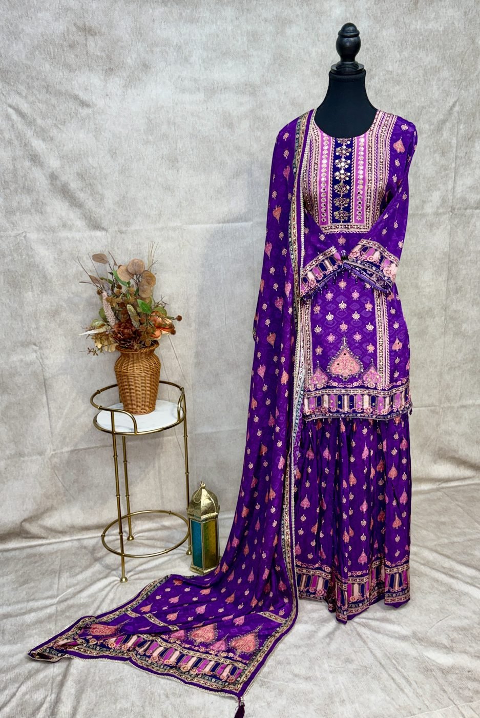 Pure Crepe 3 Pcs Garara Suit